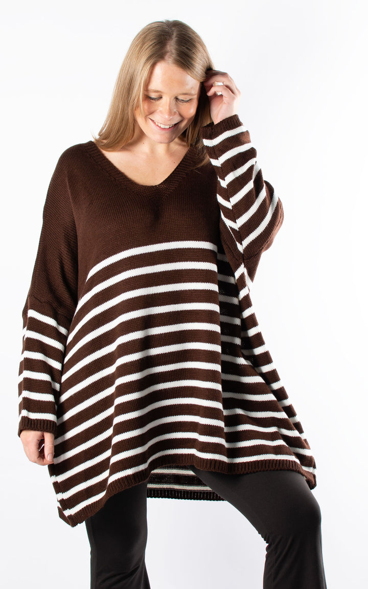 Toya Stripe Jumper | Chocolate