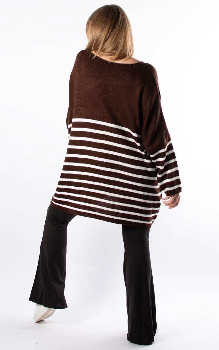 Toya Stripe Jumper | Chocolate