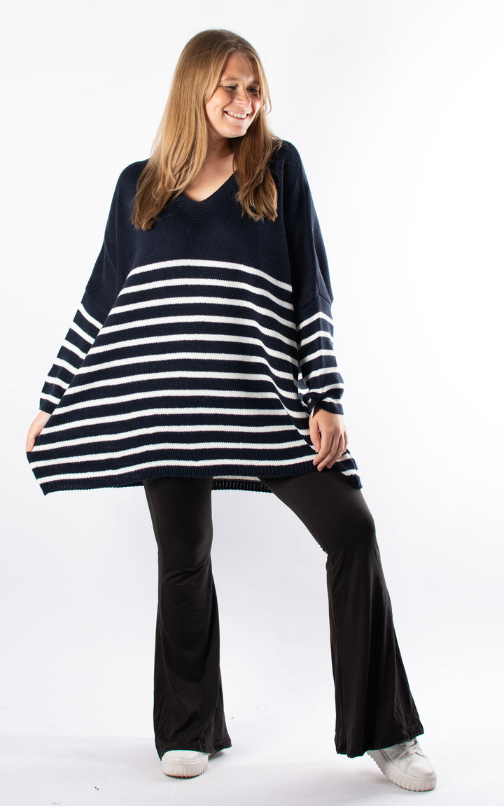Toya Stripe Jumper | Navy