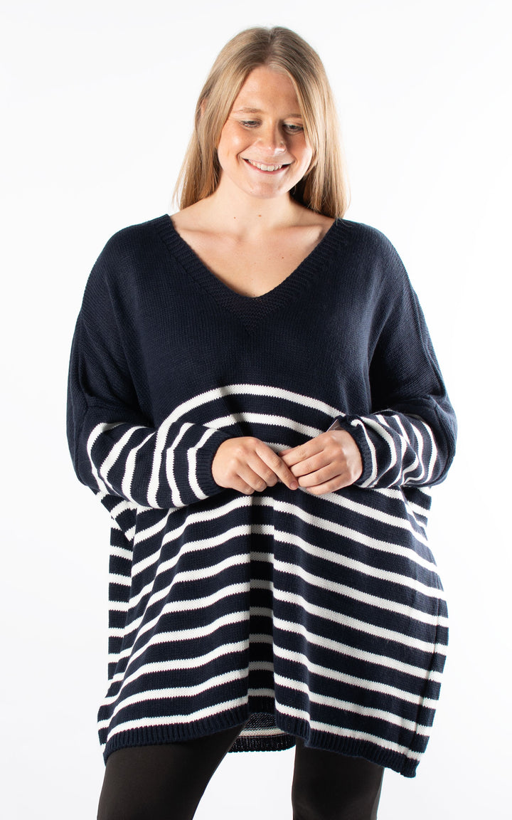 Toya Stripe Jumper | Navy