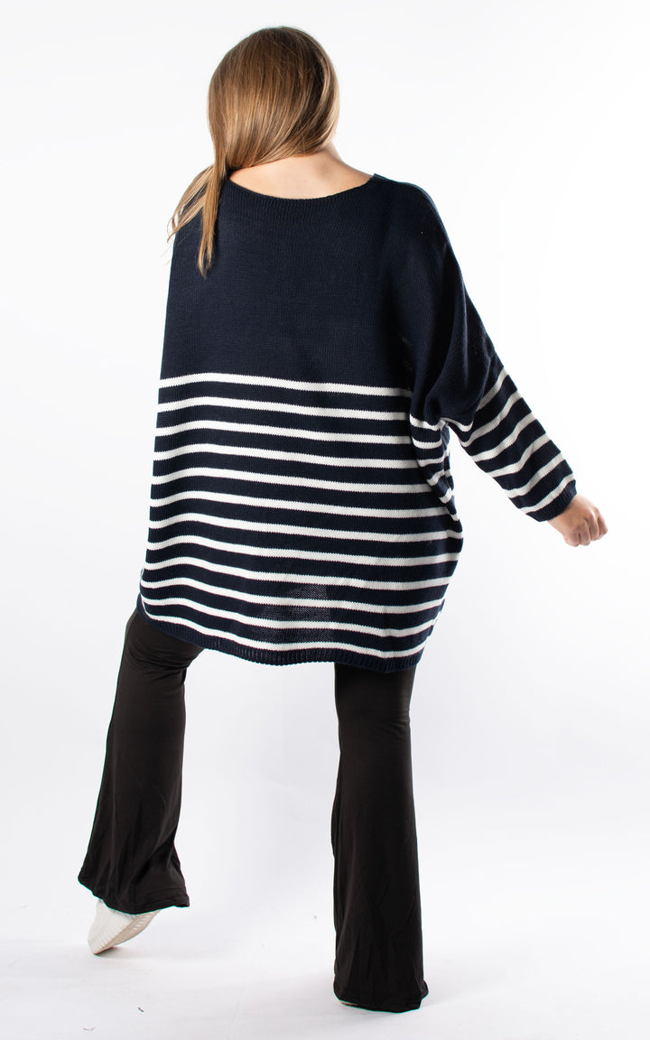 Toya Stripe Jumper | Navy