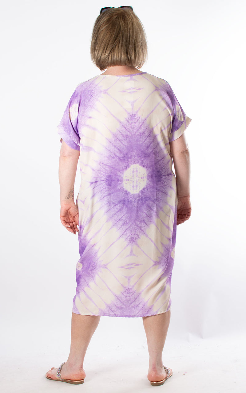 Twist Knot Tie Dye Dress | Lilac