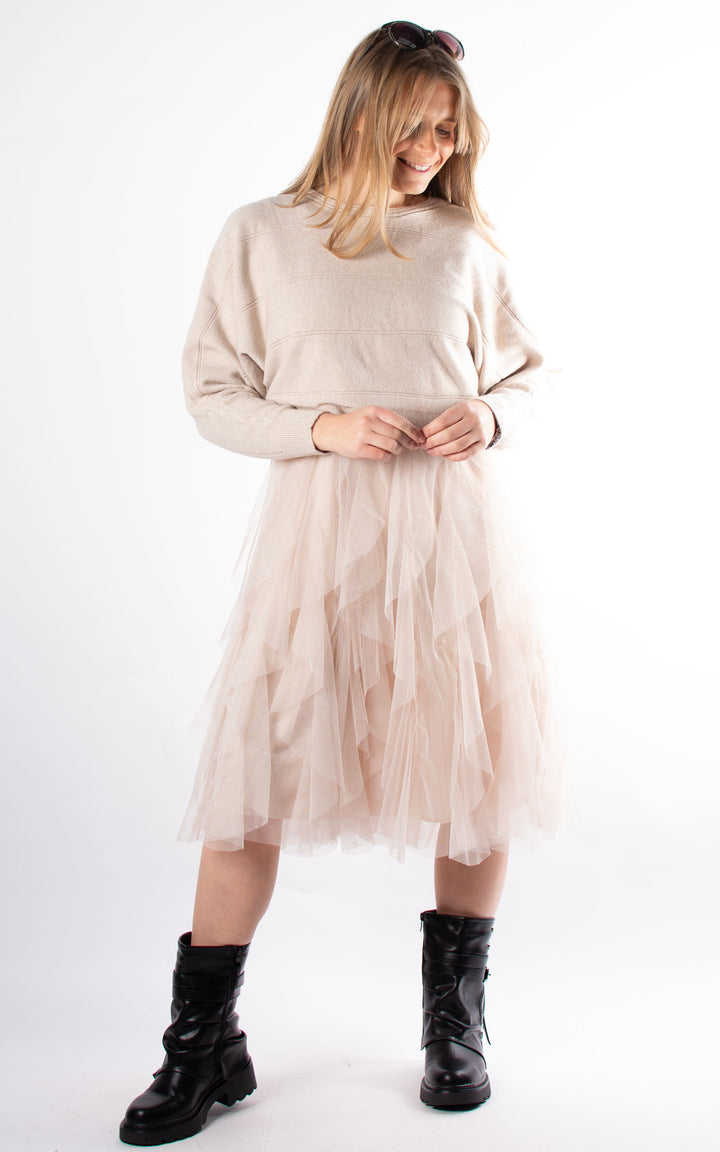 Two Piece Jumper Dress | Beige