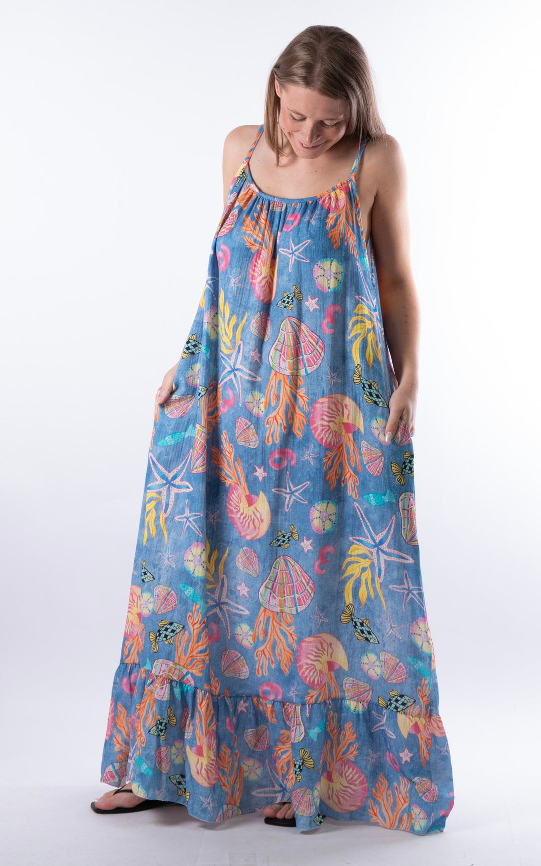 Under the Sea Pattern Dress | Denim