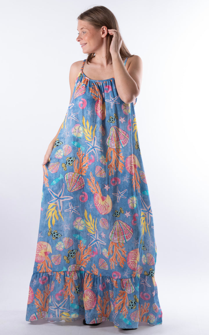 Under the Sea Pattern Dress | Denim