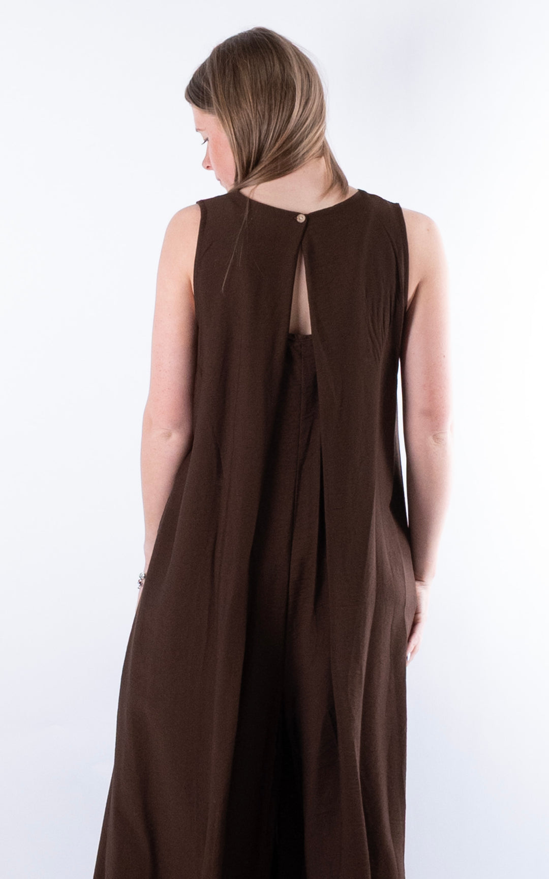 Ursula V-Neck Jumpsuit | Chocolate