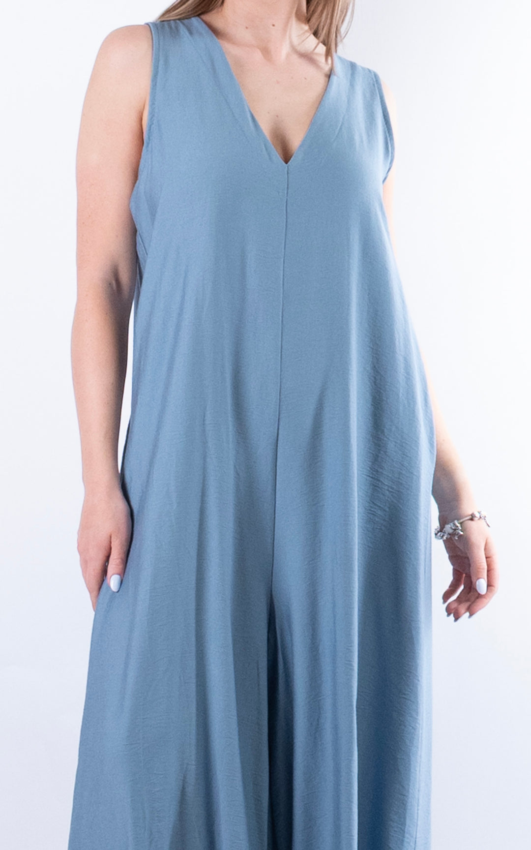 Ursula V-Neck Jumpsuit | Denim