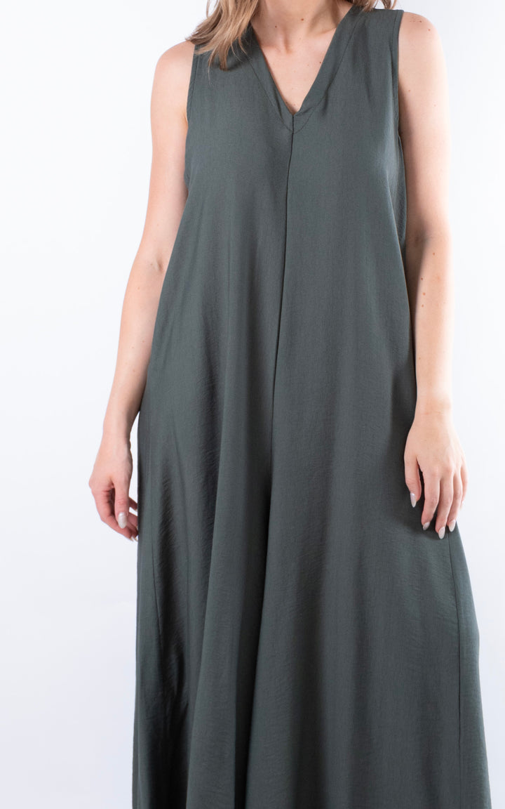 Ursula V-Neck Jumpsuit | Khaki