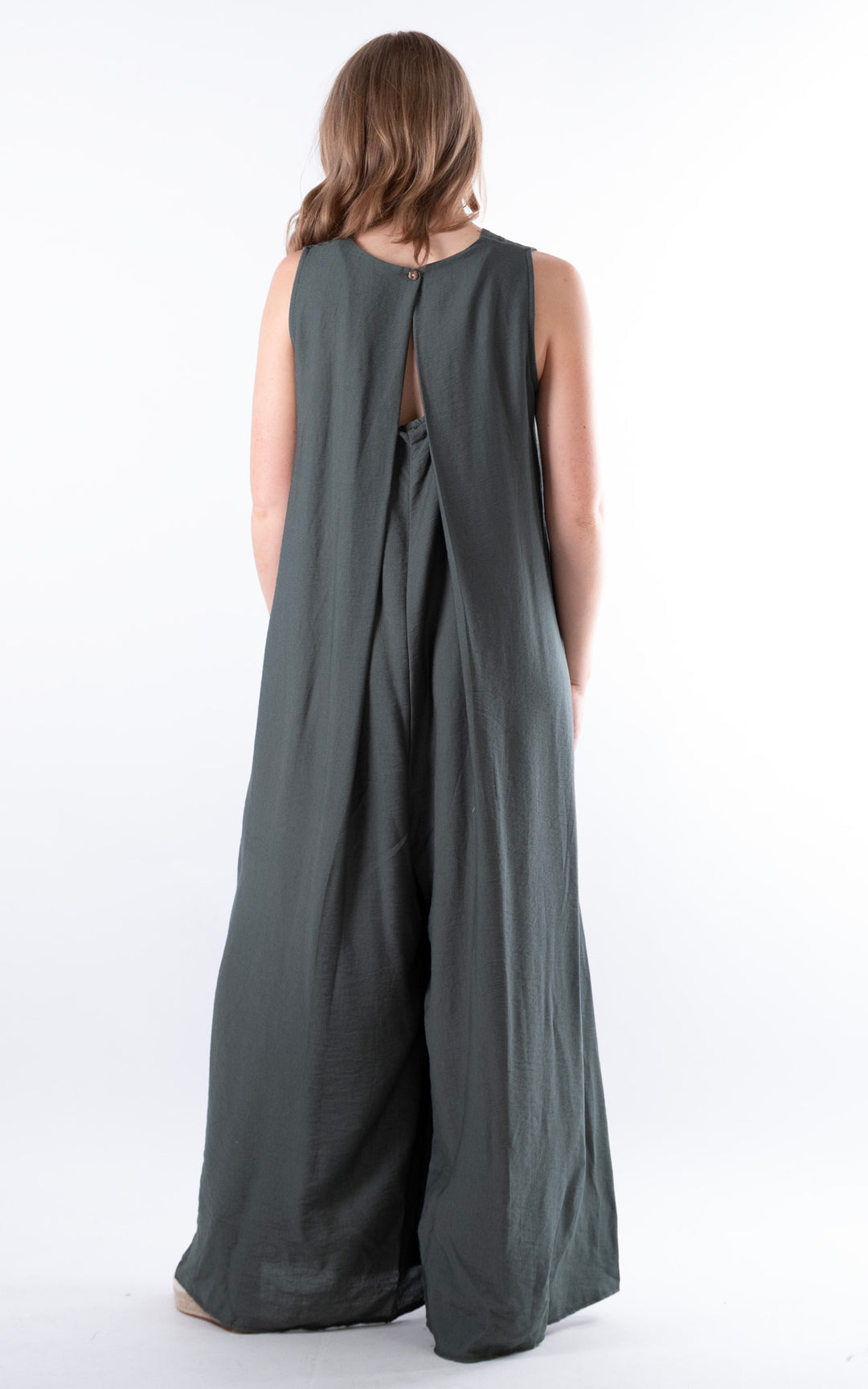 Ursula V-Neck Jumpsuit | Khaki