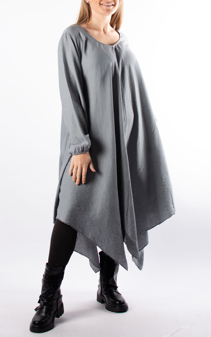 V Neck Tunic Dress | Grey