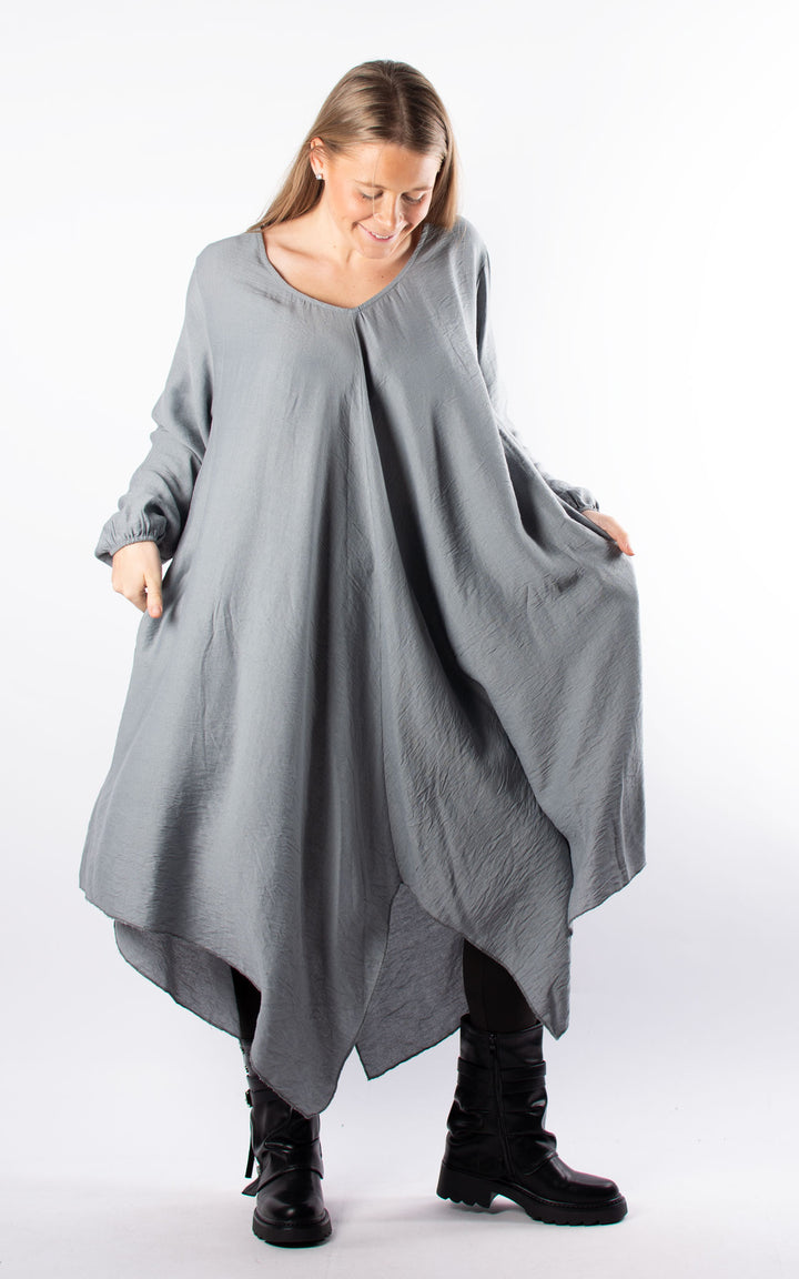 V Neck Tunic Dress | Grey