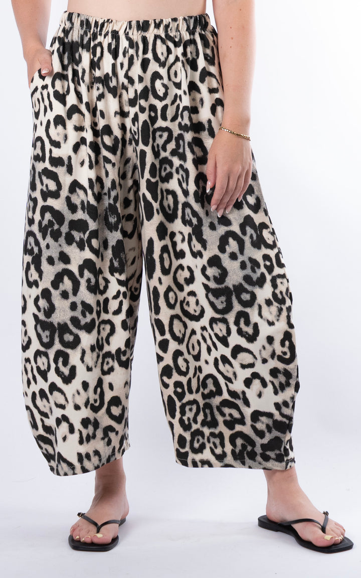 Veda Wide Leg Trouser | Leopard