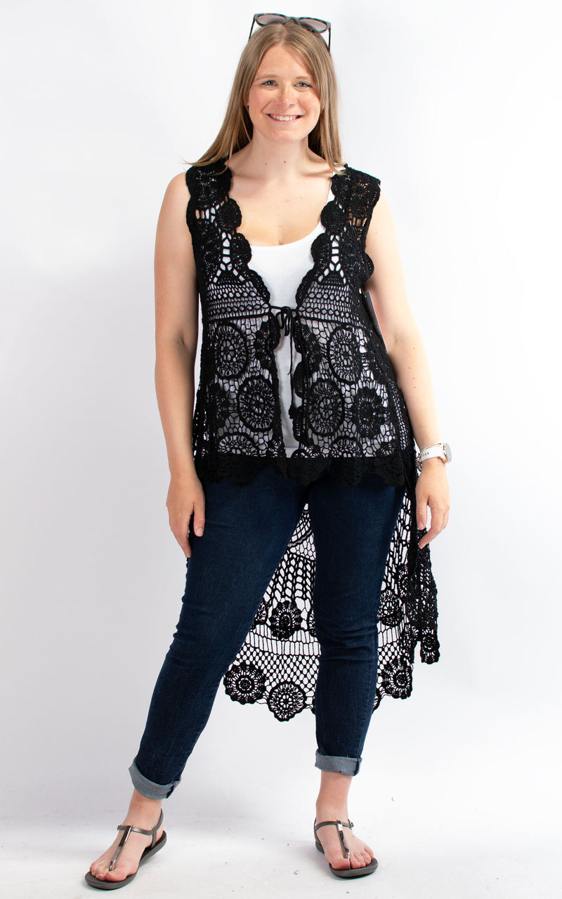 Vera Lace Cardigan | Medium | Black