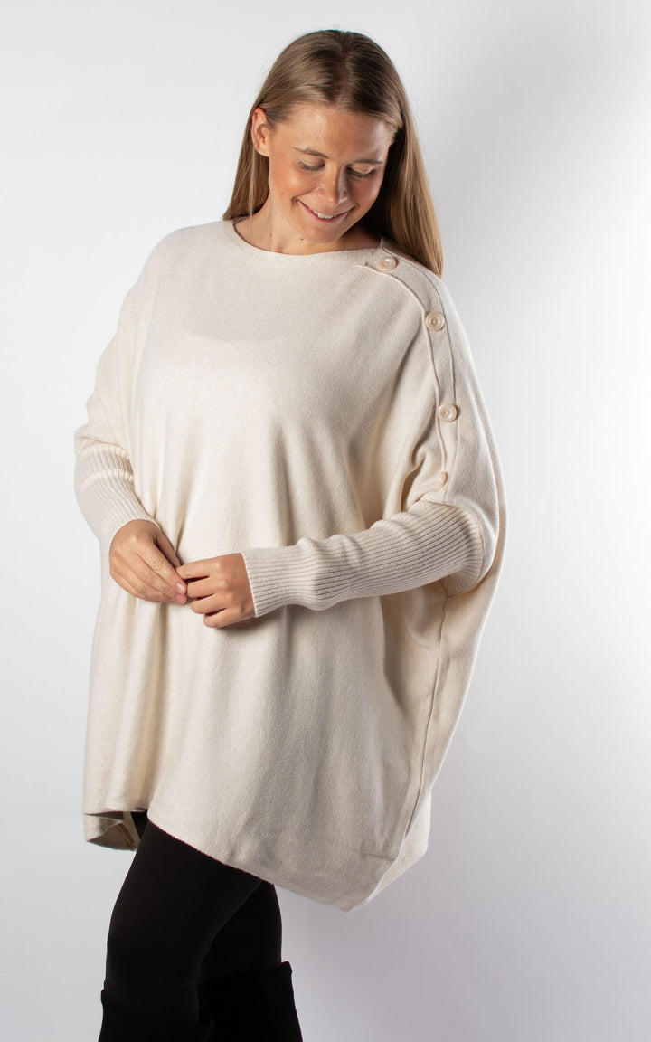 Verity Button Jumper | Beige