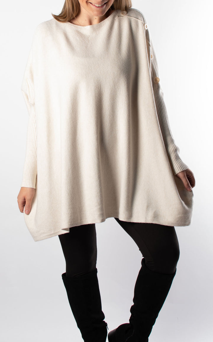 Verity Button Jumper | Beige