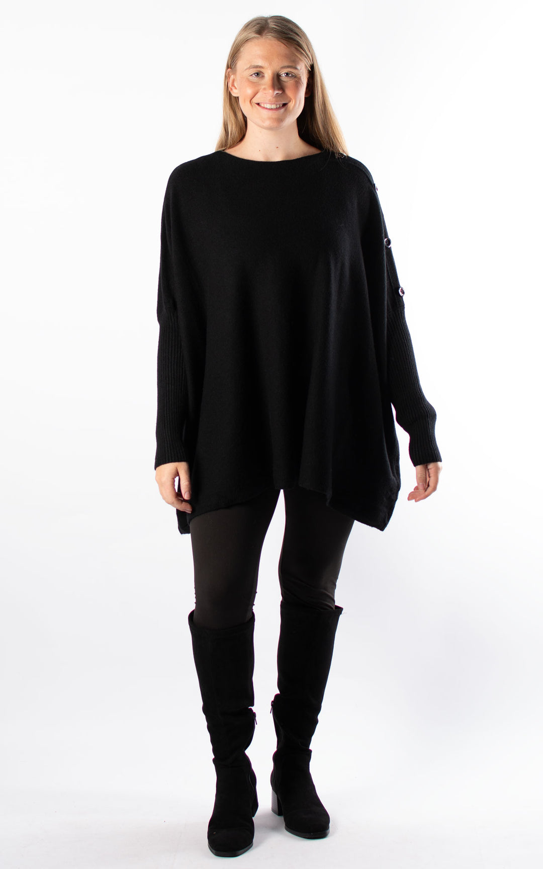Verity Button Jumper | Black