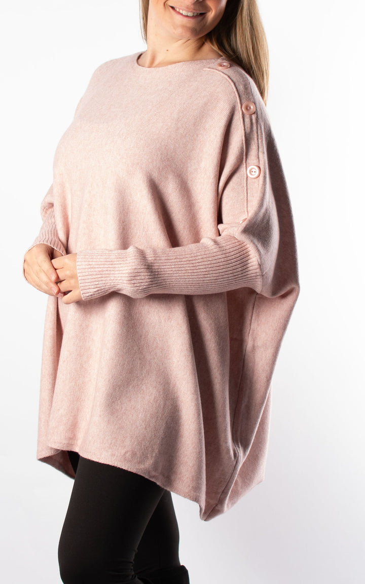 Verity Button Jumper | Pink