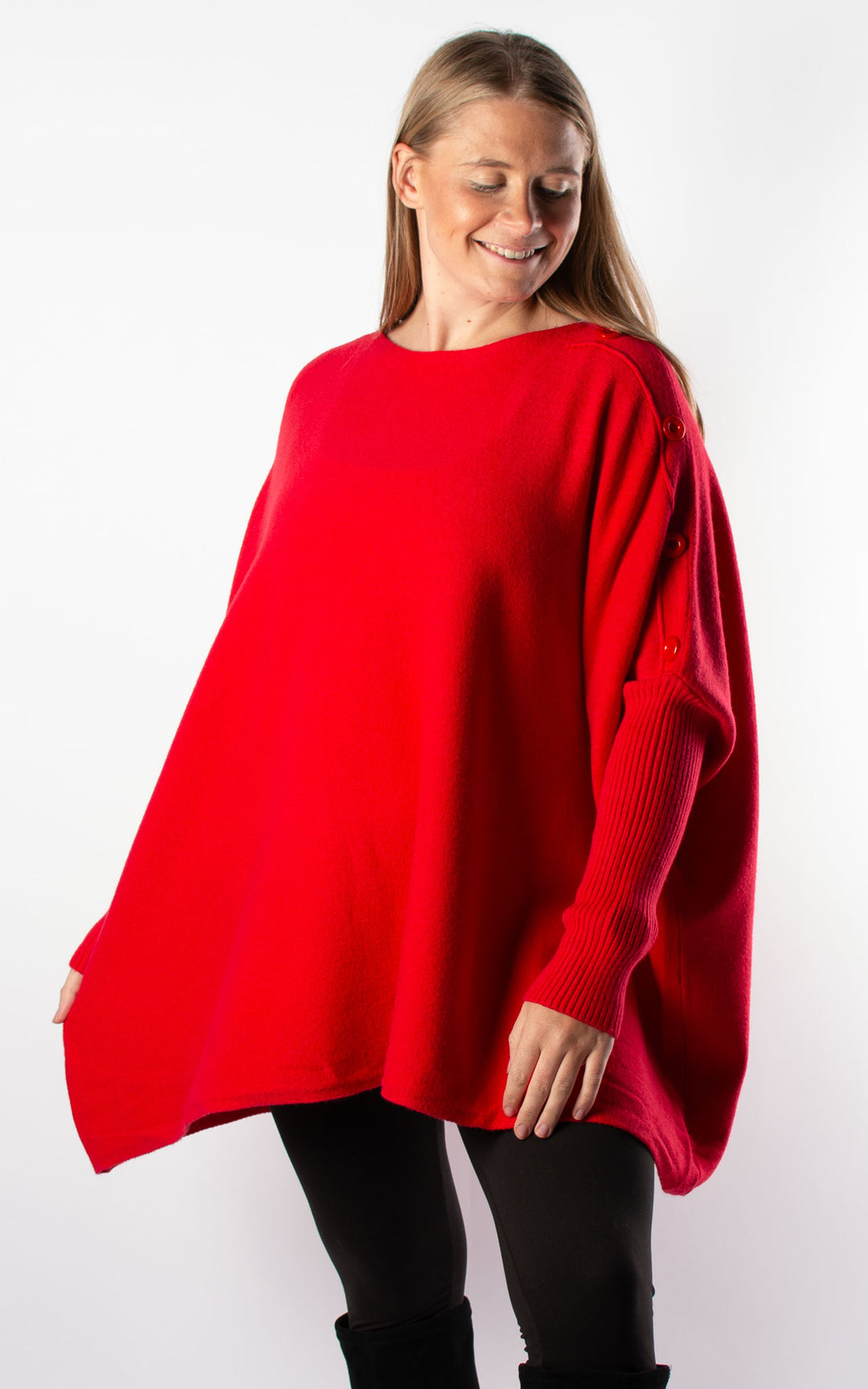 Verity Button Jumper | Red