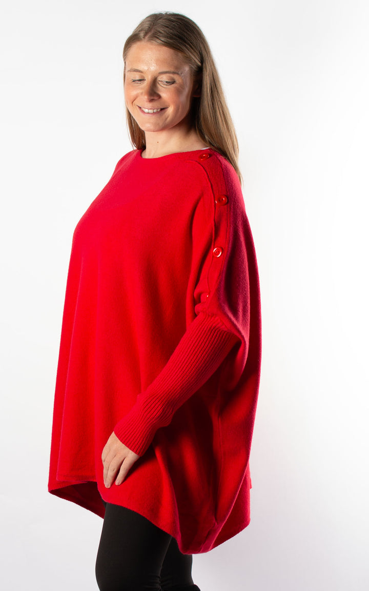 Verity Button Jumper | Red