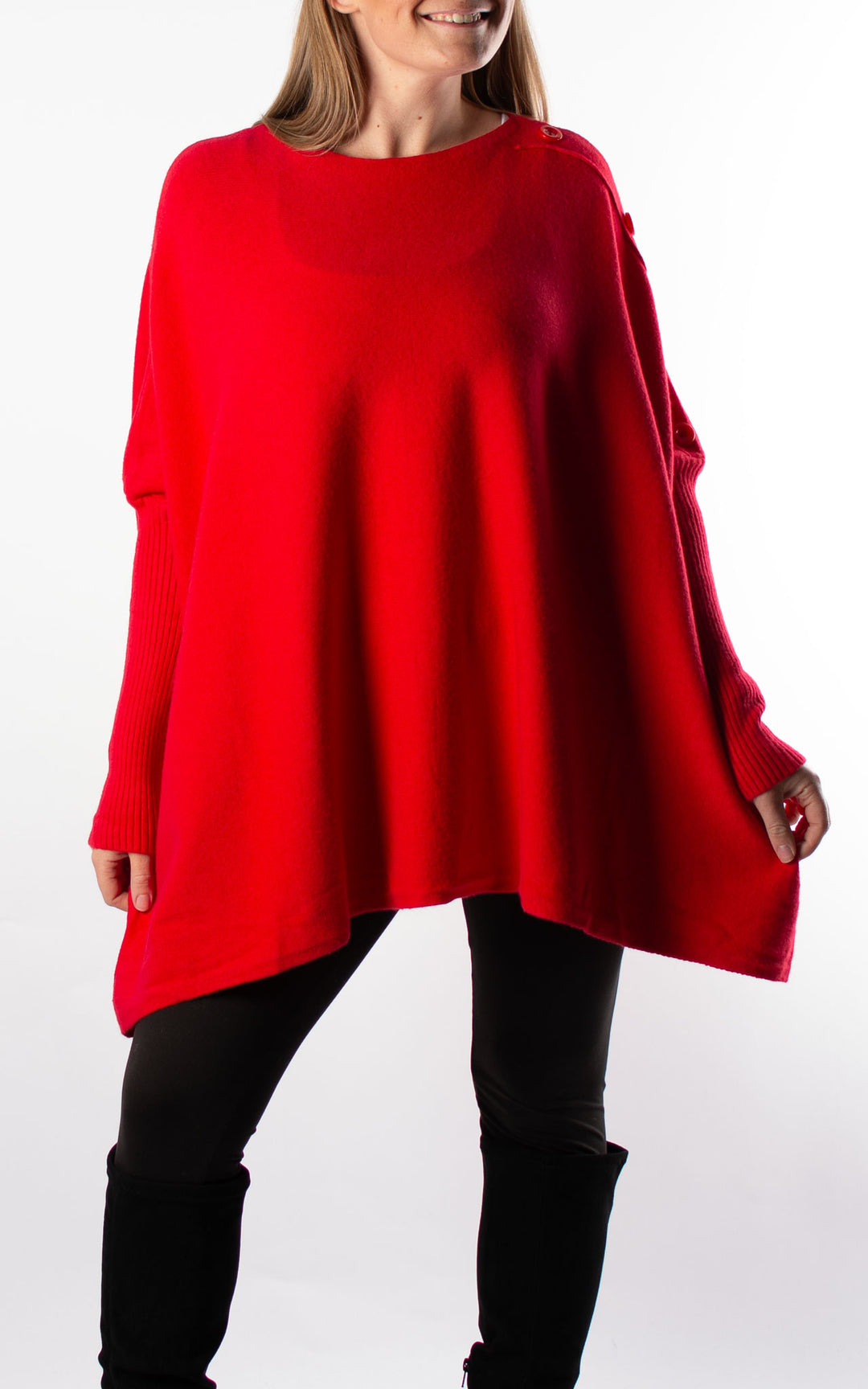 Verity Button Jumper | Red