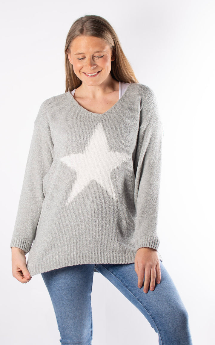 Veronica Star Jumper | Grey