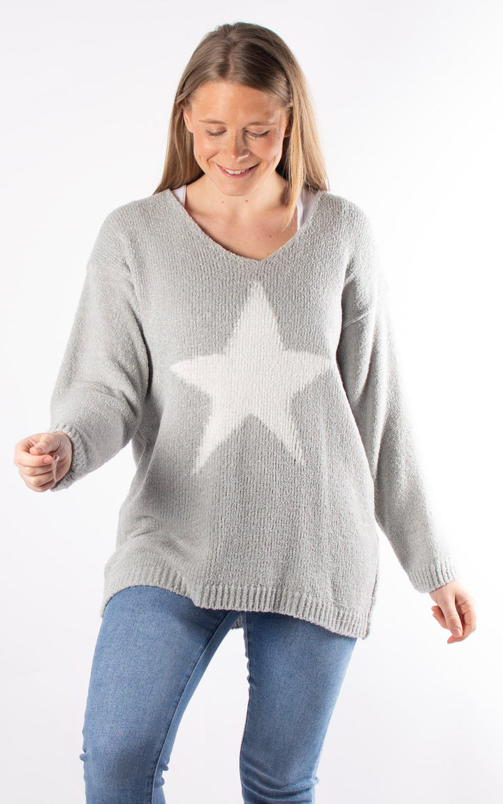 Veronica Star Jumper | Grey