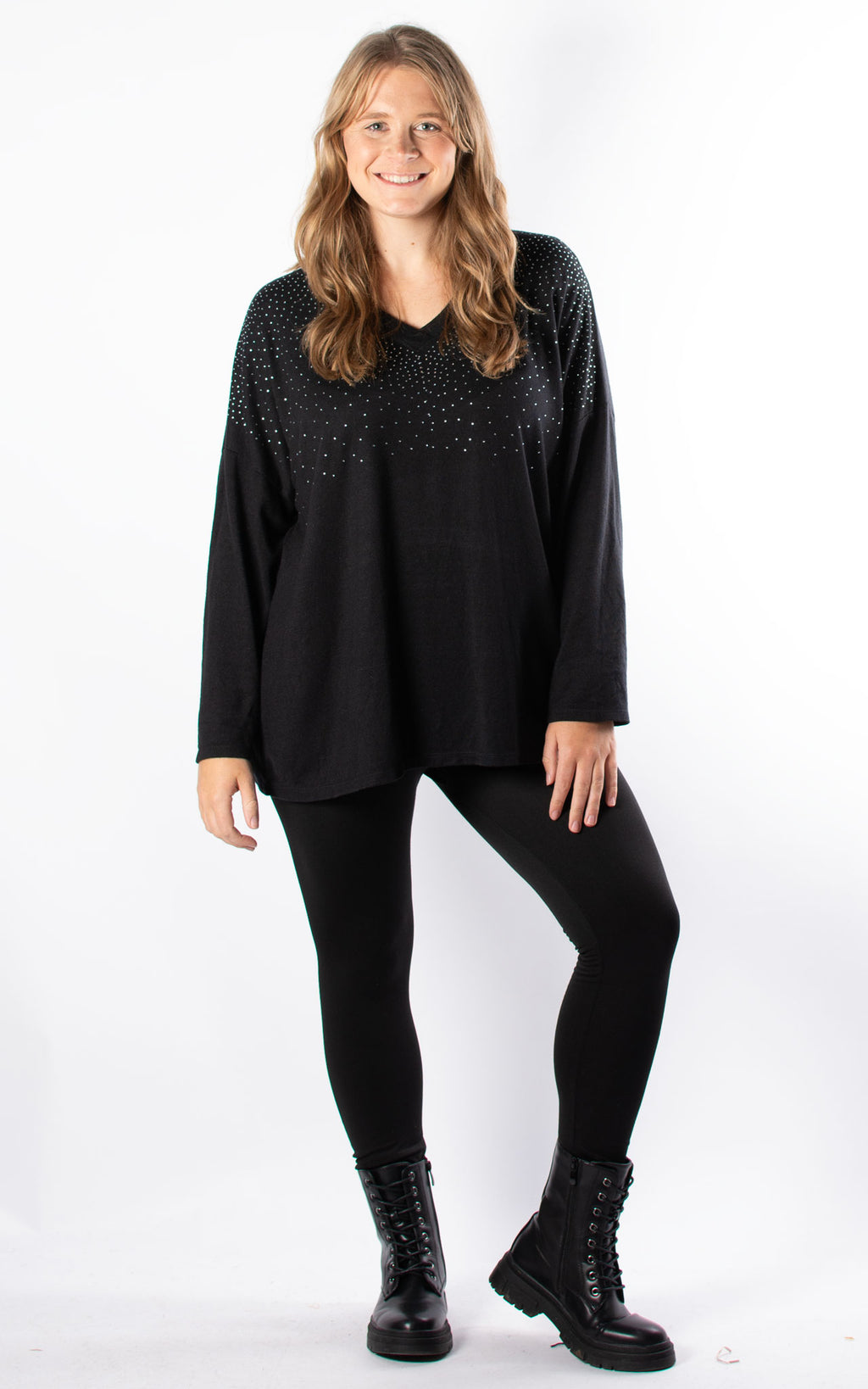 Vicky Sparkle Top | Black