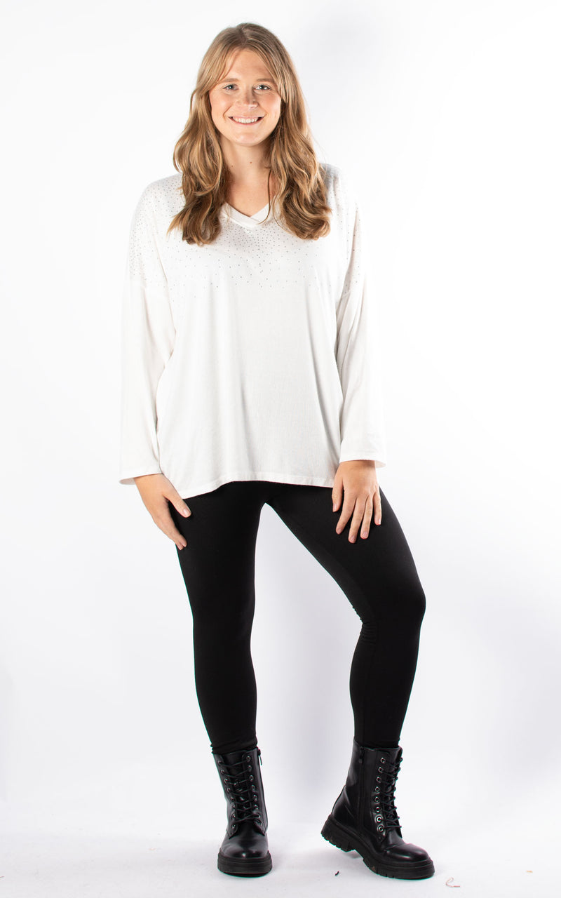 Vicky Sparkle Top | Winter White