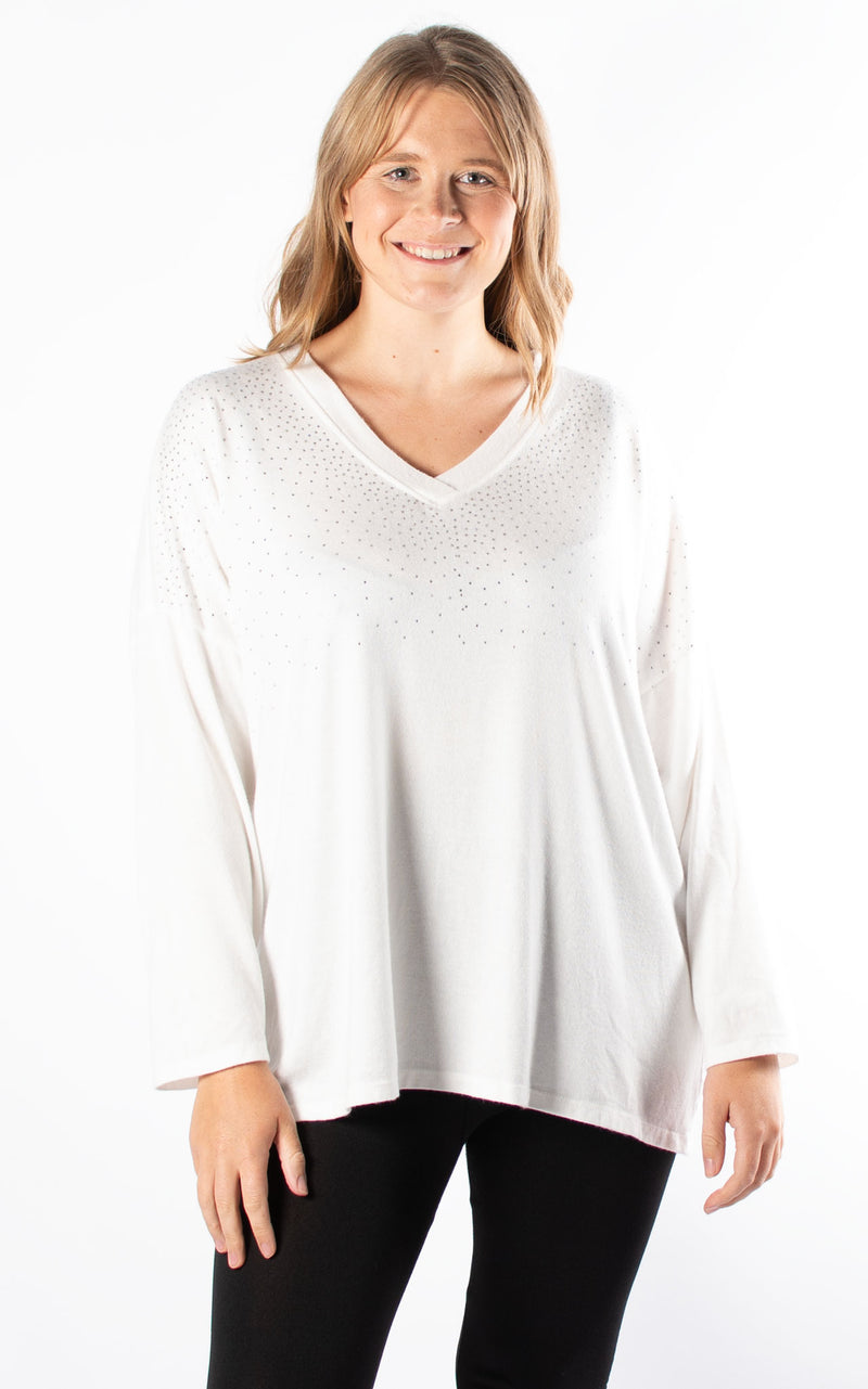 Vicky Sparkle Top | Winter White