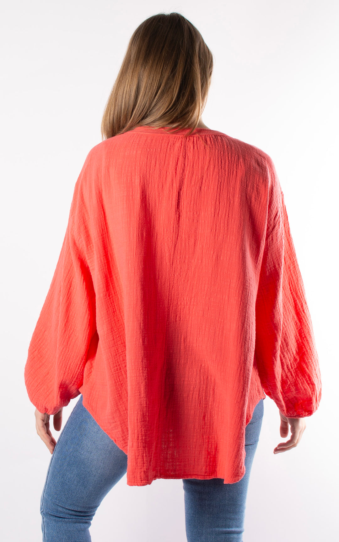 Victoria Button Top | Coral