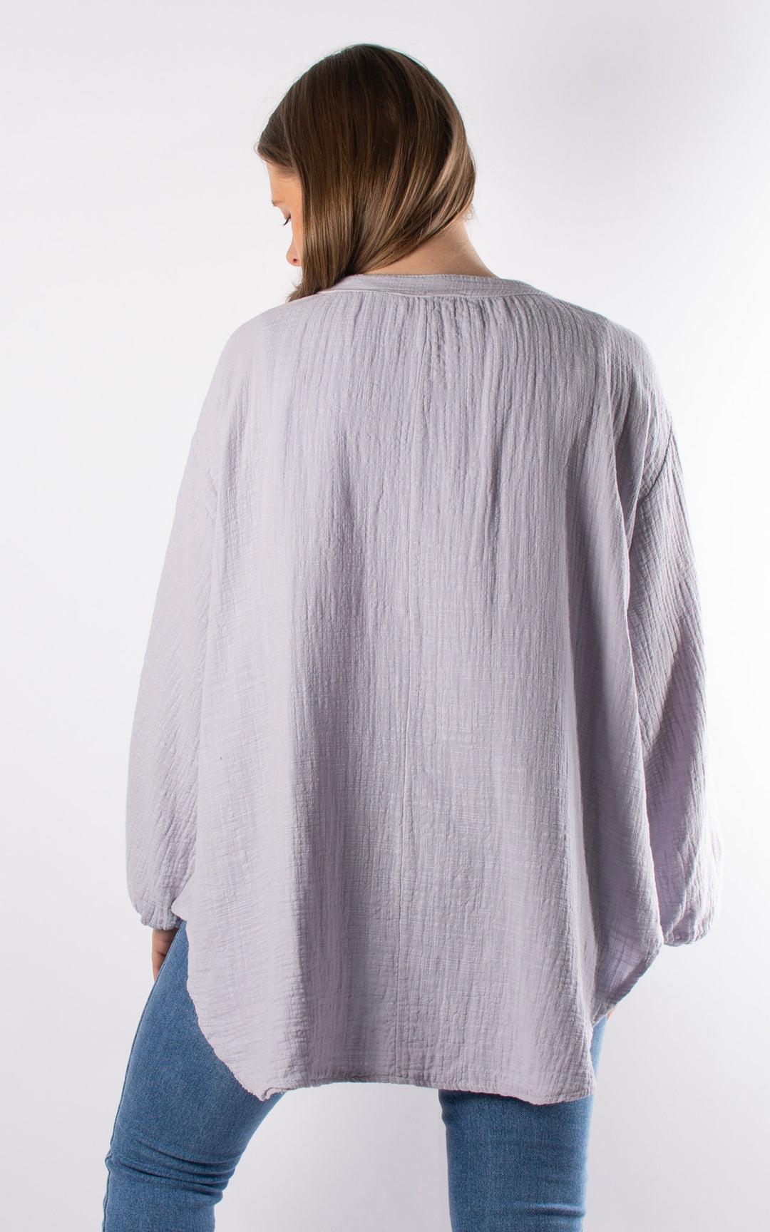 Victoria Button Top | Grey