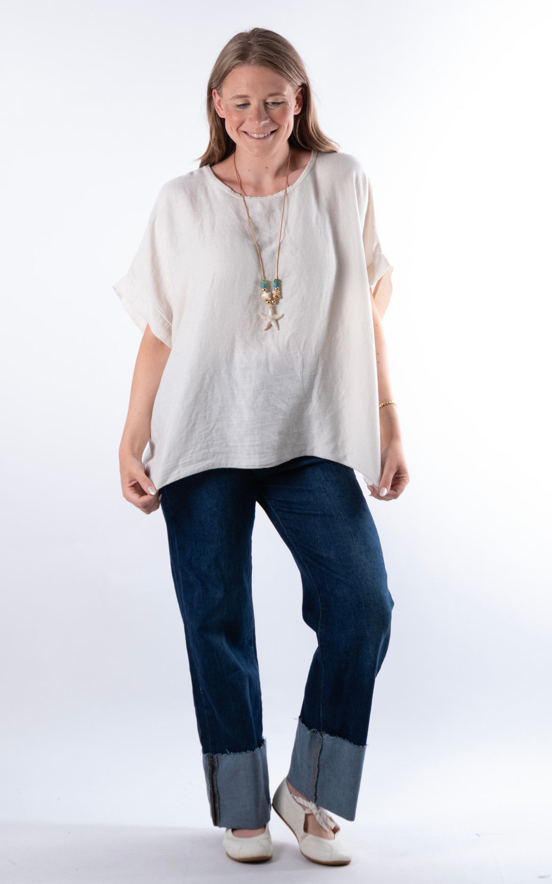 Viola Necklace Top | Beige