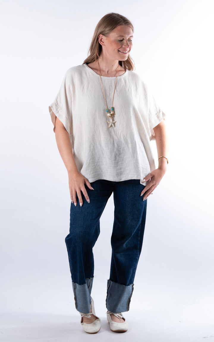 Viola Necklace Top | Beige