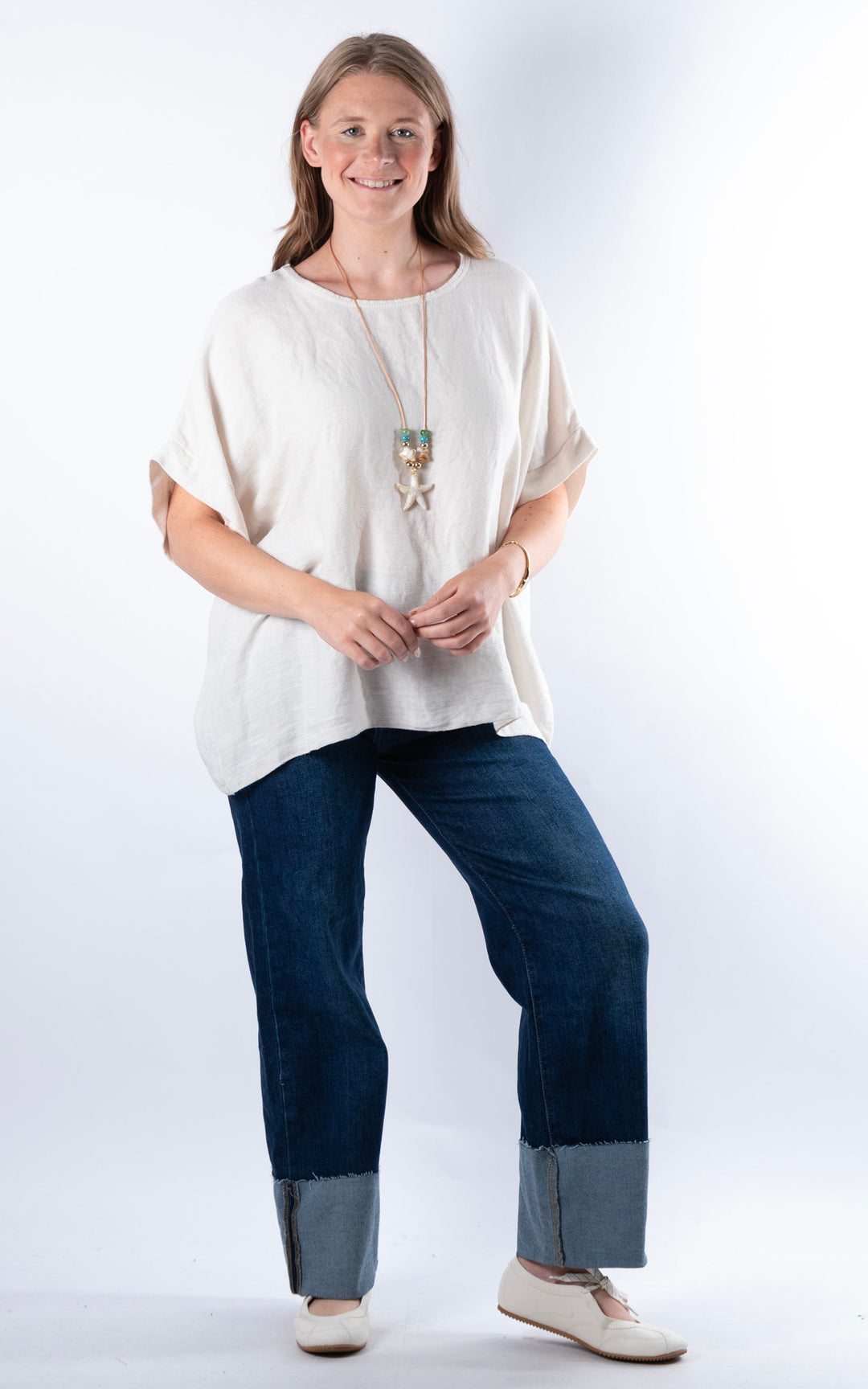 Viola Necklace Top | Beige
