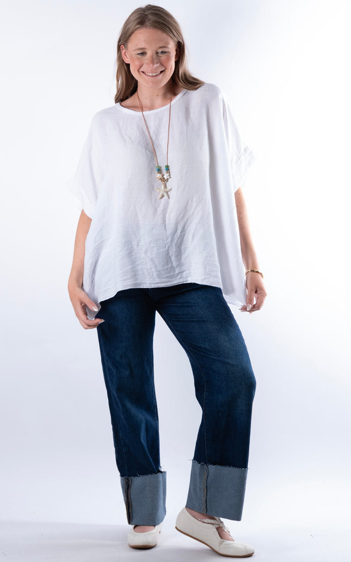 Viola Necklace Top | White