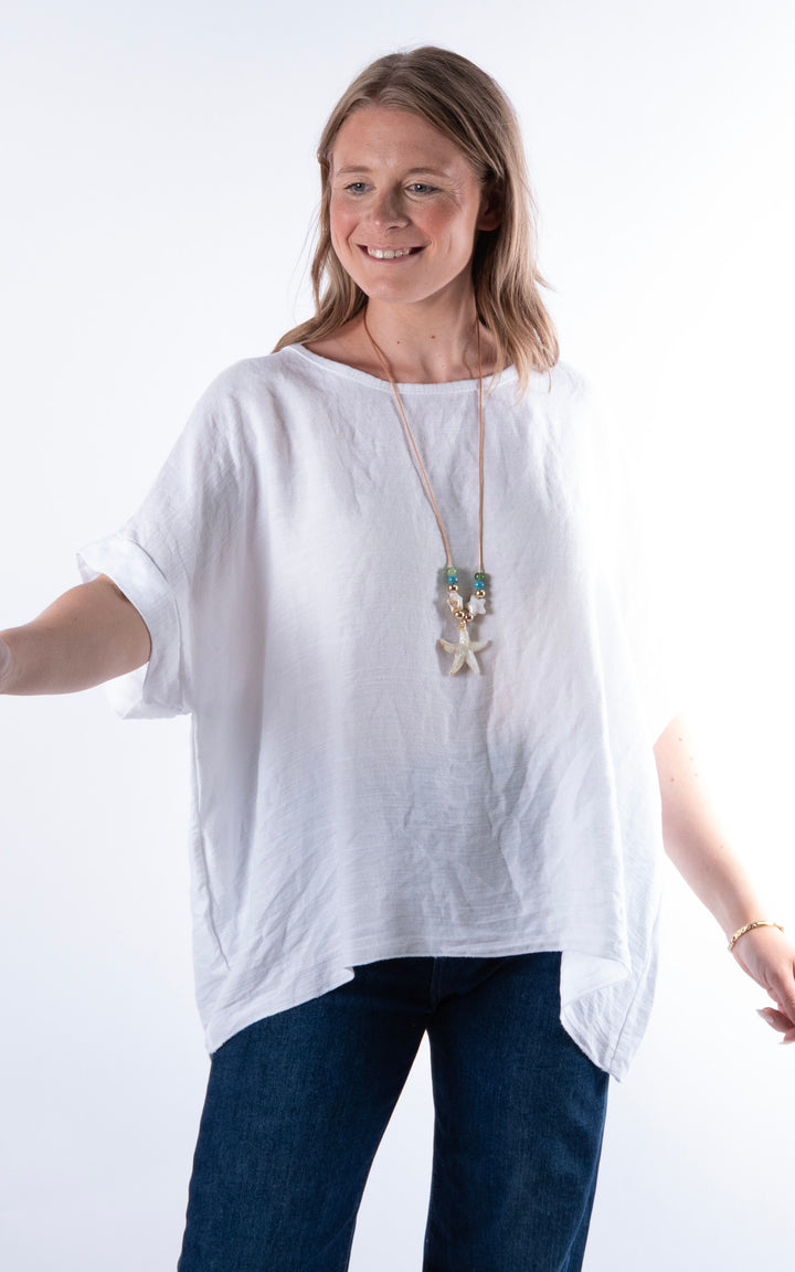 Viola Necklace Top | White