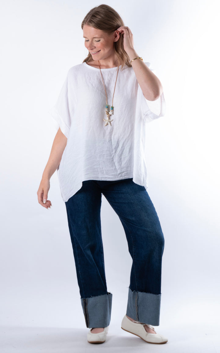 Viola Necklace Top | White