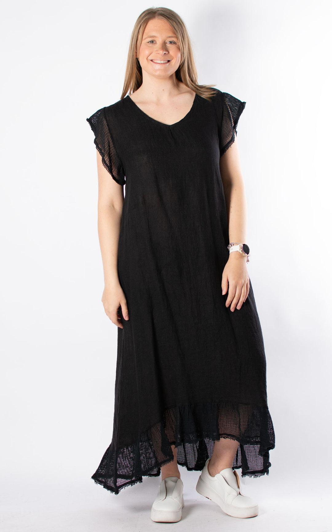 Violet Linen Dress | Black