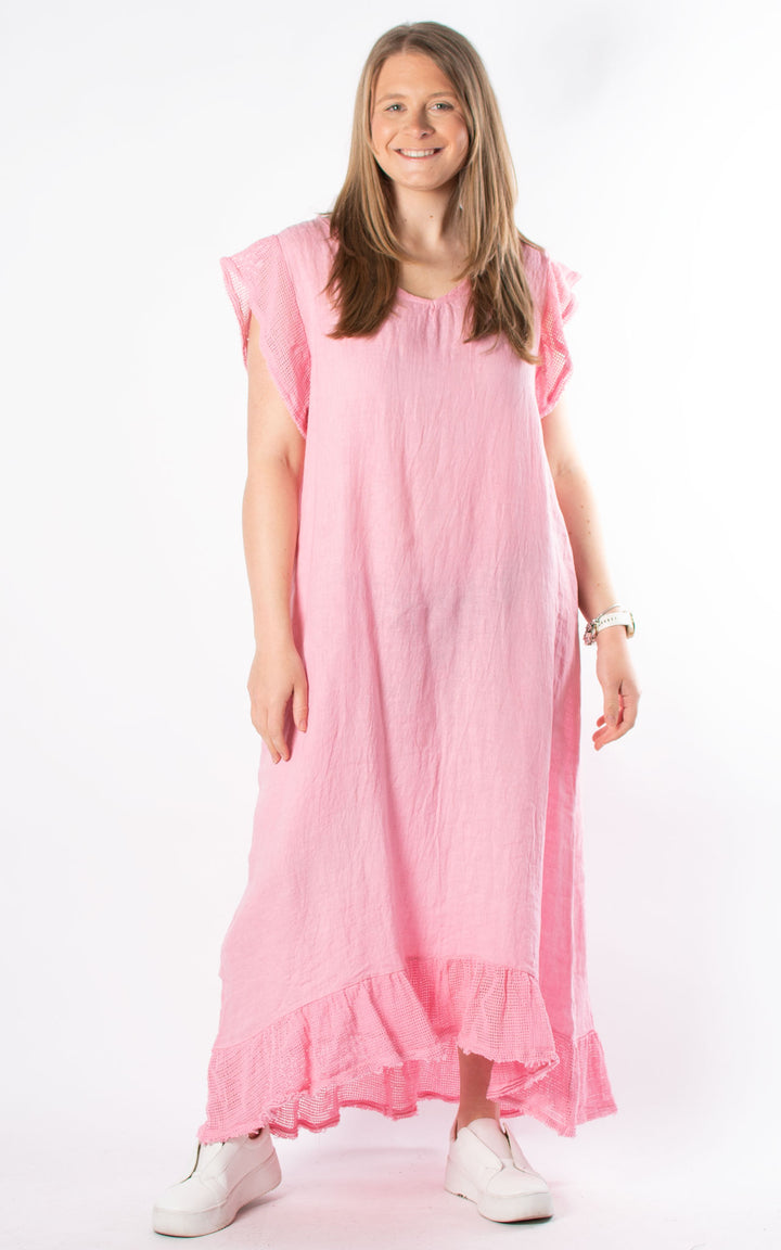 Violet Linen Dress | Candy Pink
