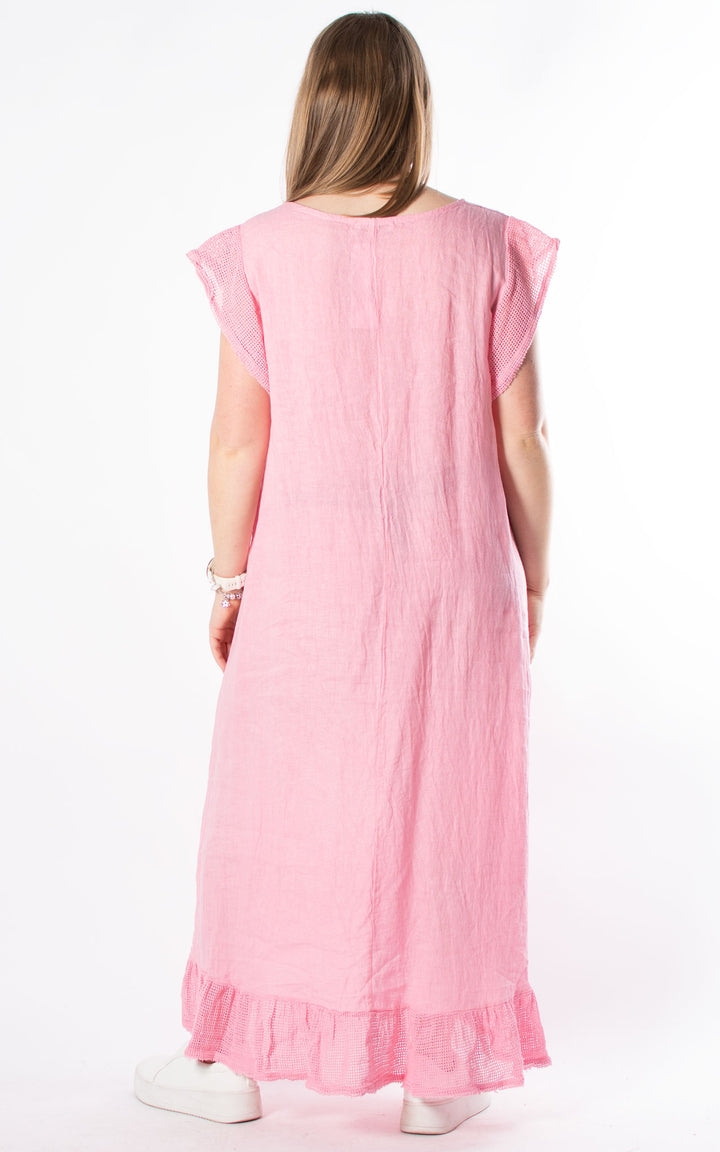 Violet Linen Dress | Candy Pink