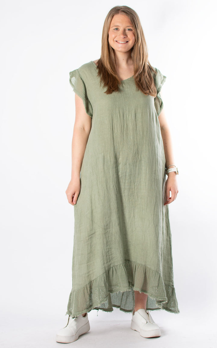 Violet Linen Dress | Khaki