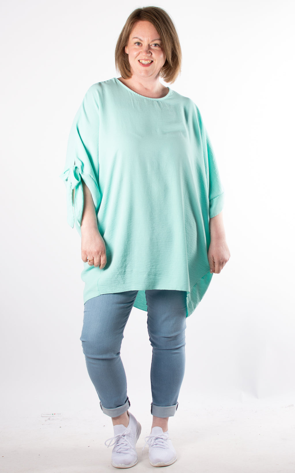 Whoopi Bow Sleeve Top | Turquoise
