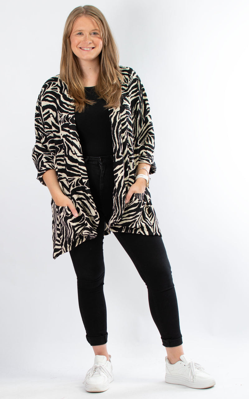 Whoopi Jacket | Animal Print | Zebra | Beige