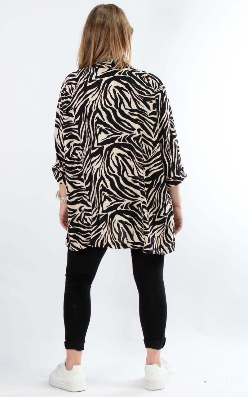 Whoopi Jacket | Animal Print | Zebra | Beige