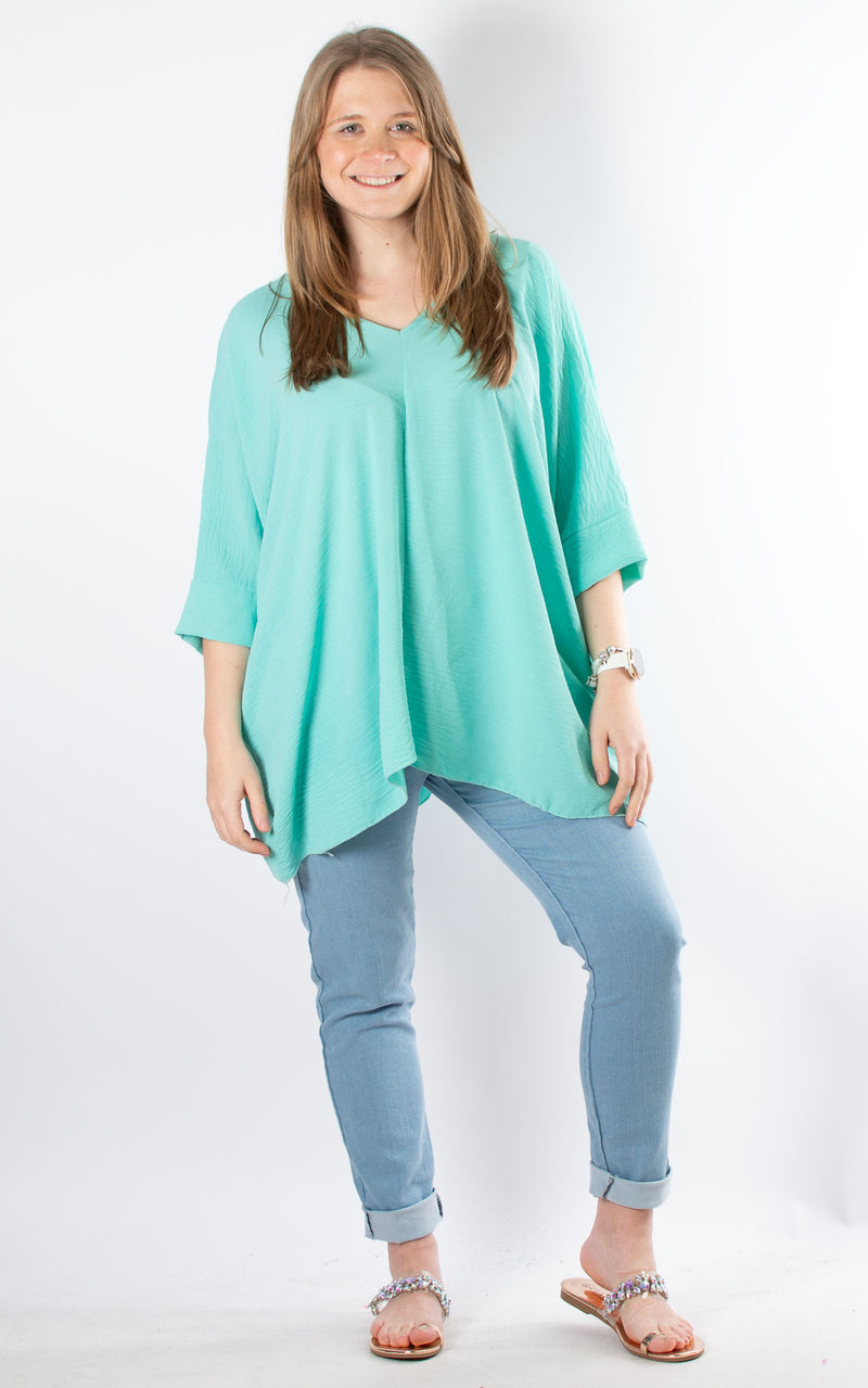 Whoopi V Front & Back Top | Turquoise