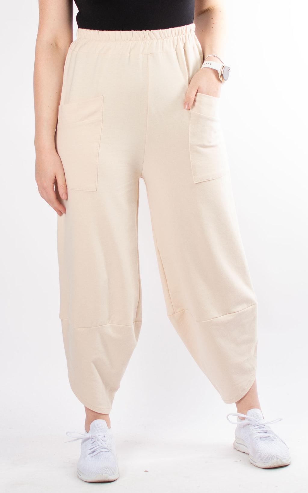 Wide Leg Pocket Joggers | Beige