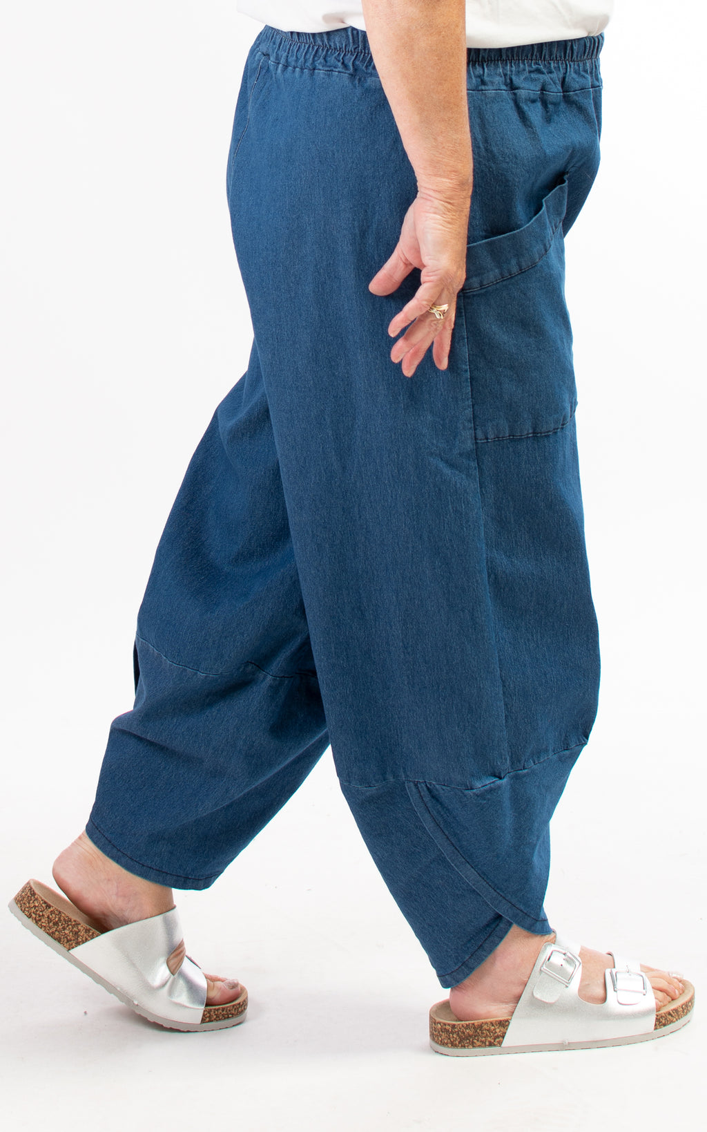 Wide Leg Pocket Trouser | Denim