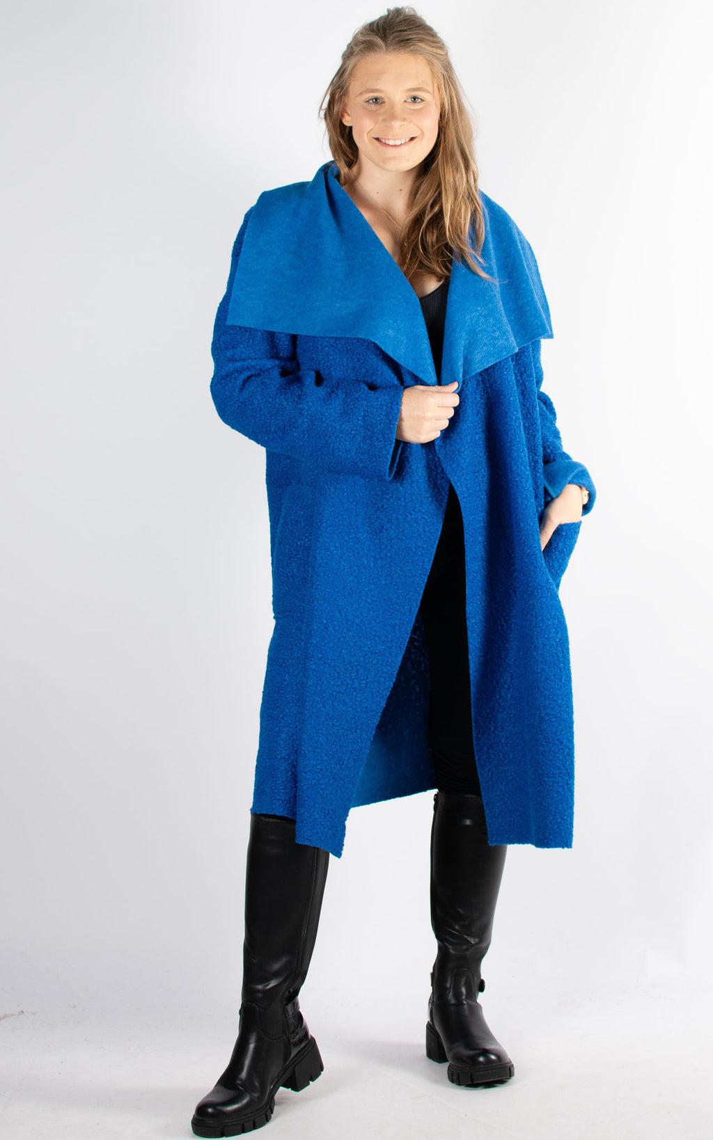 Winnie Waterfall Coat | Cobalt