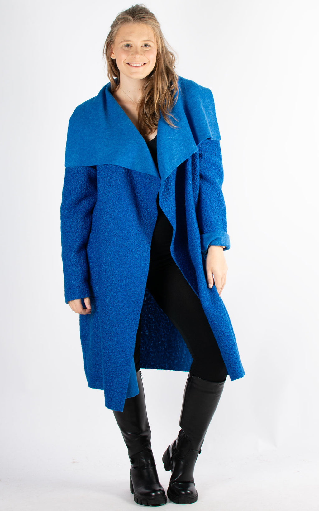 Winnie Waterfall Coat | Cobalt