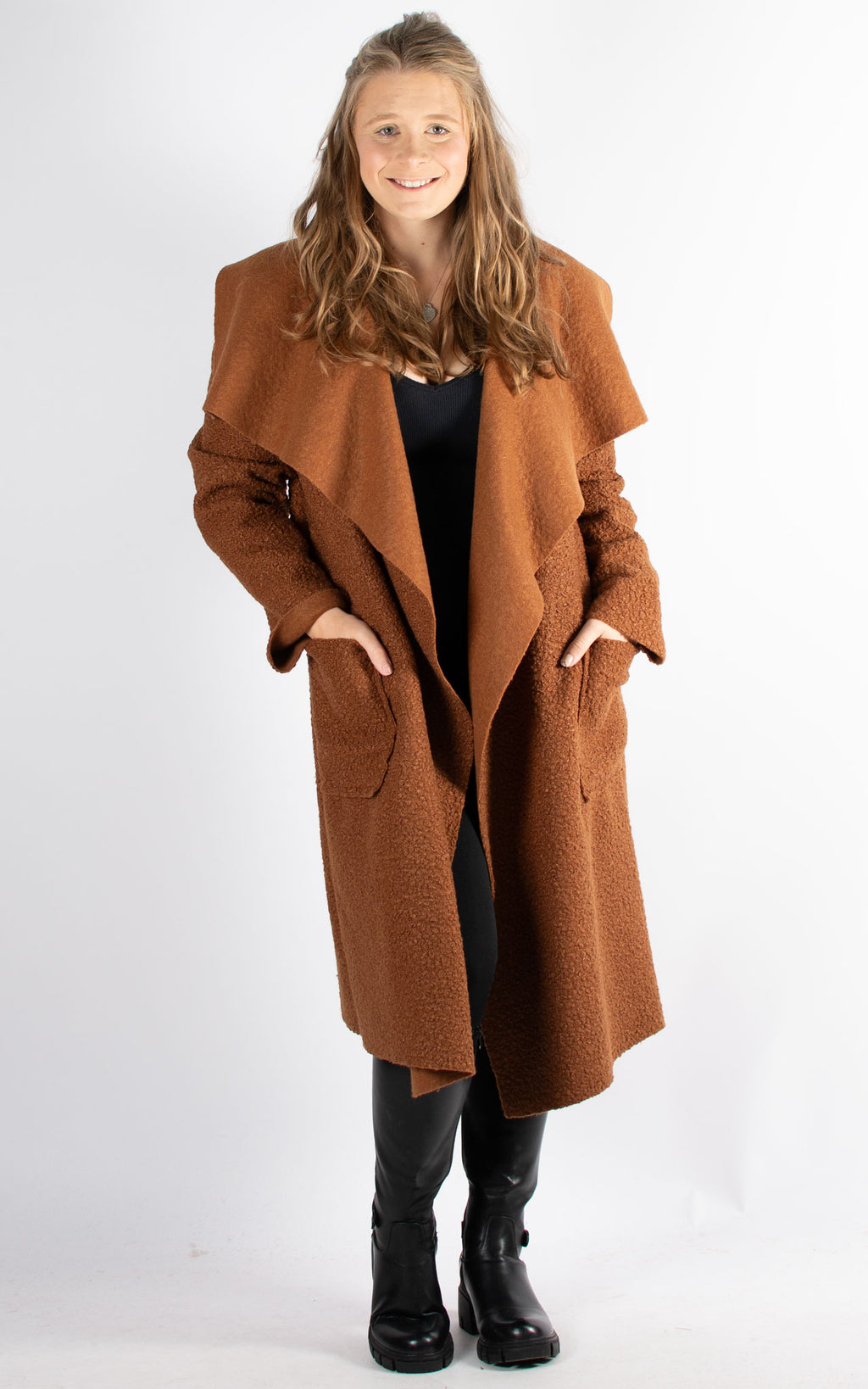 Winnie Waterfall Coat | Tan